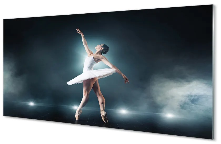 Sklenený obraz Biely balet šaty žena 100x50cm
