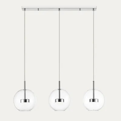 Závesné LED svietidlo 3 guľové tienidlá ENCELADUS chrómované