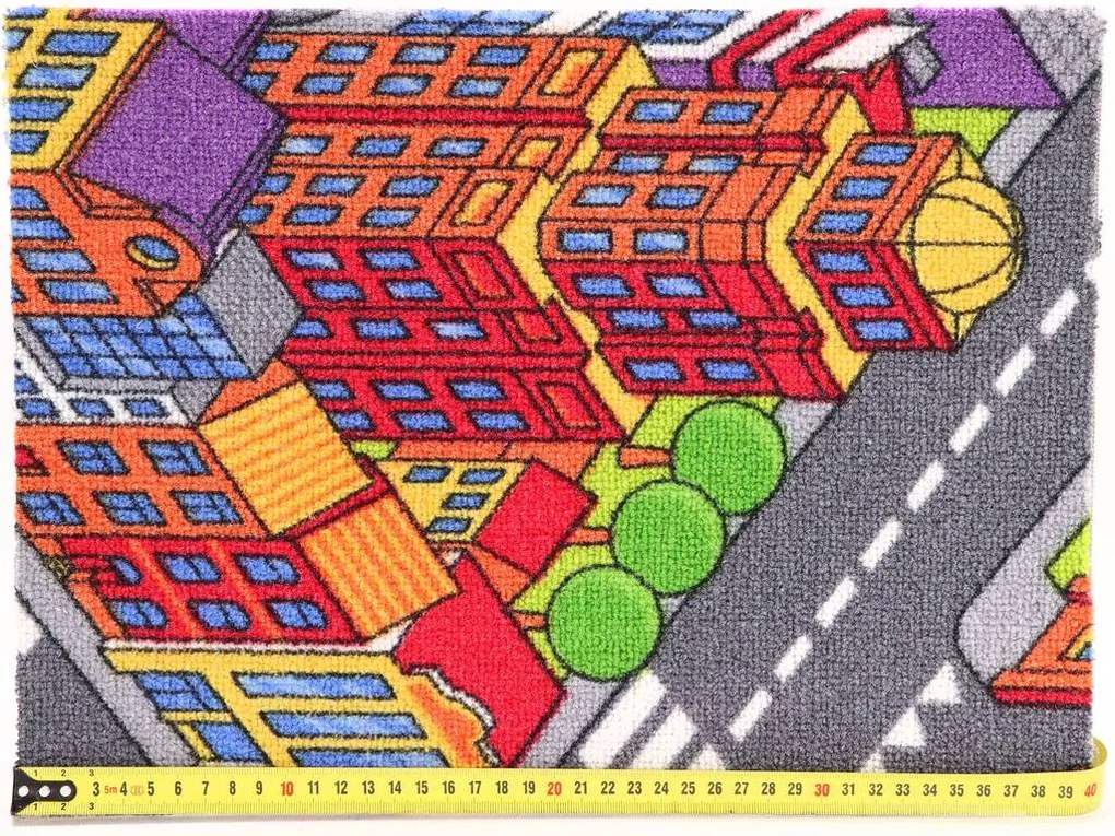 AKCIA: 100x300 cm Koberec metráž Big City 97, šíře, viacfarebná, filc, detská izba, Associated Weavers