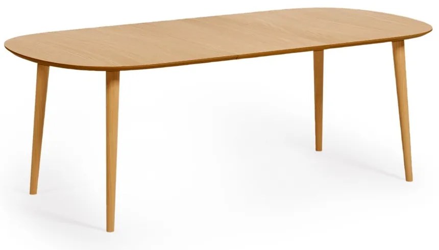 Okrúhly rozkladací jedálenský stôl v dekore duba v prírodnej farbe ø 160 cm Oqui – Kave Home
