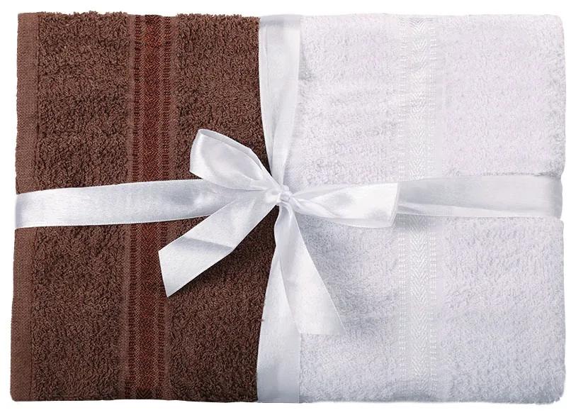 XPOSE® Darčekové balenie uterákov ARIEL - čokoládové/biele 4ks