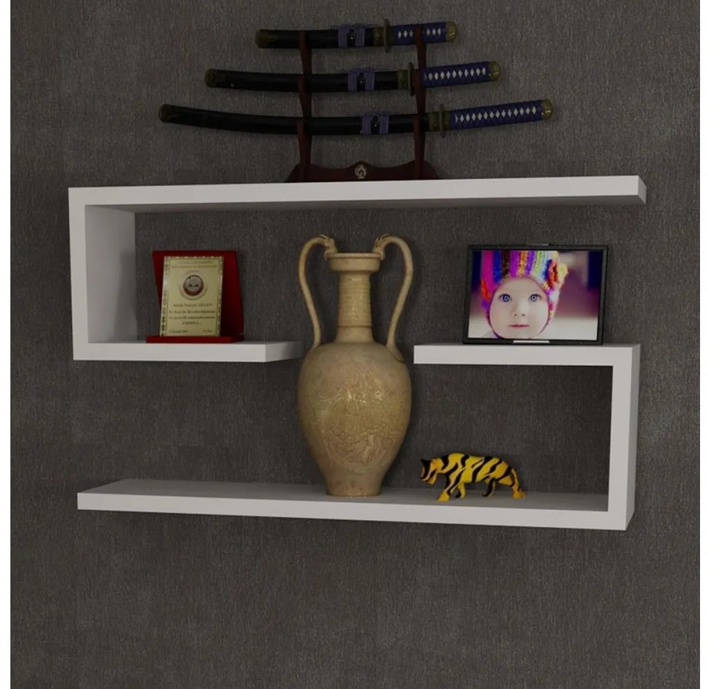 SADA 2x Nástenná polica JENIKA biela