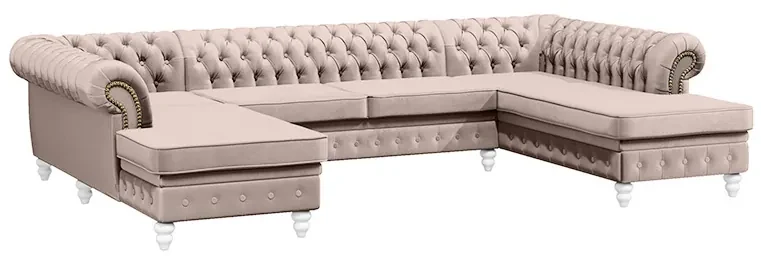 PROXIMA.store - Luxusná sedačka CHESTERFIELD LONG U FARBA NÔH: čierna, DRUH LÁTKY: TORRE - 17, FARBA OZDOBNÝCH ŠPENDLÍKOV: barok