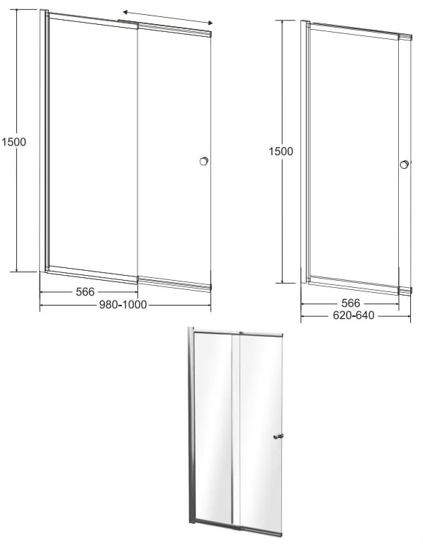 D‘Eluxe - VAŇOVÉ ZÁSTENY - Vaňová zástena SLIDING XU2B xcm vaňová zástena zasúvacia číre 4 čierna univerzálna - ľavá/pravá 100 150 100x150