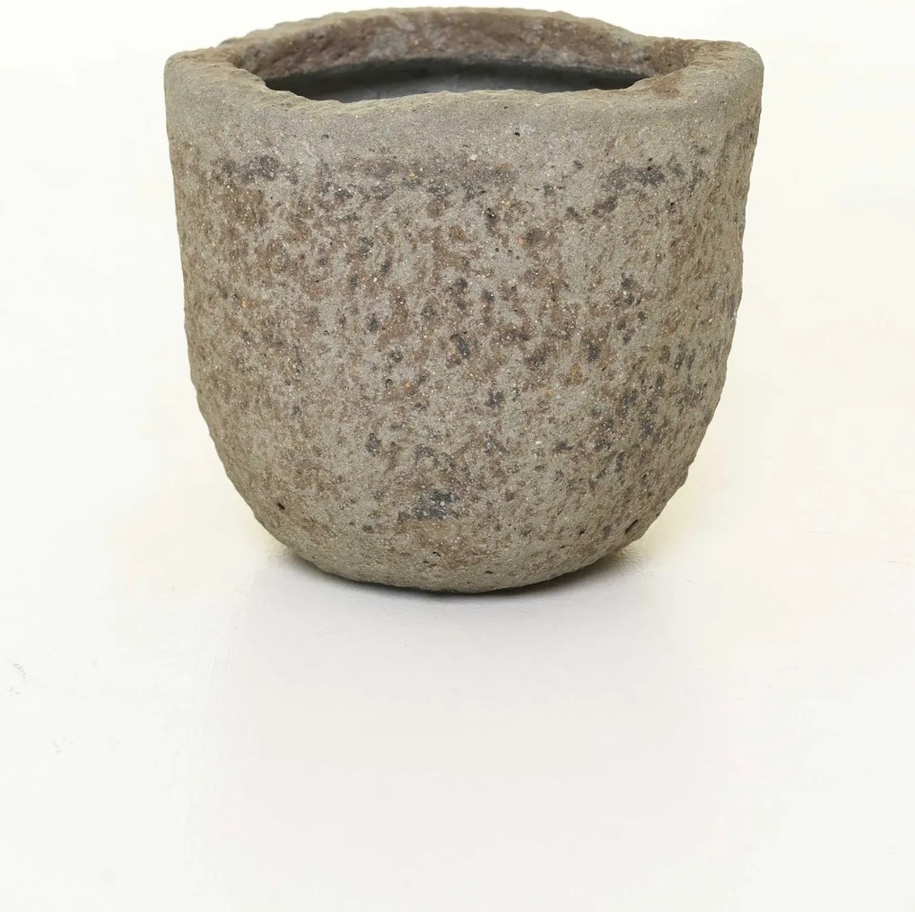 Okrúhly kvetináč LONDA, vláknocement, 25x22 cm, sivý