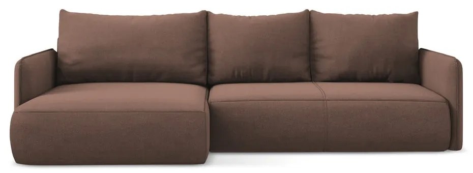 Ružová rozkladacia/s úložným priestorom rohová pohovka (ľavý roh) Nanea – Makamii