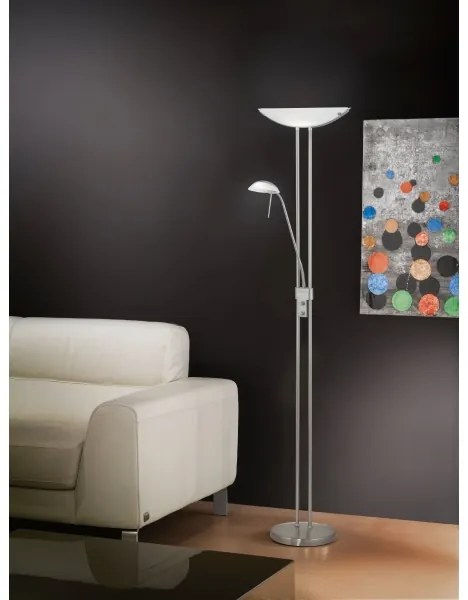 EGLO 85971 - Stmievateľná stojacia lampa BAYA 1xR7s/230W+1xG9/33W matný chróm