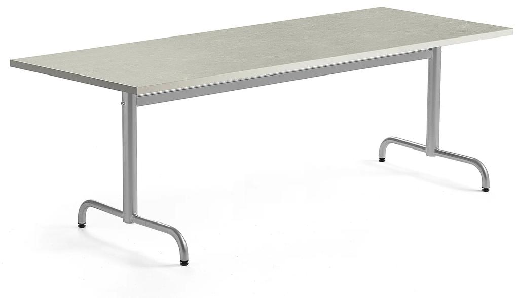 Stôl PLURAL, 1800x800x720 mm, linoleum - béžová, biela