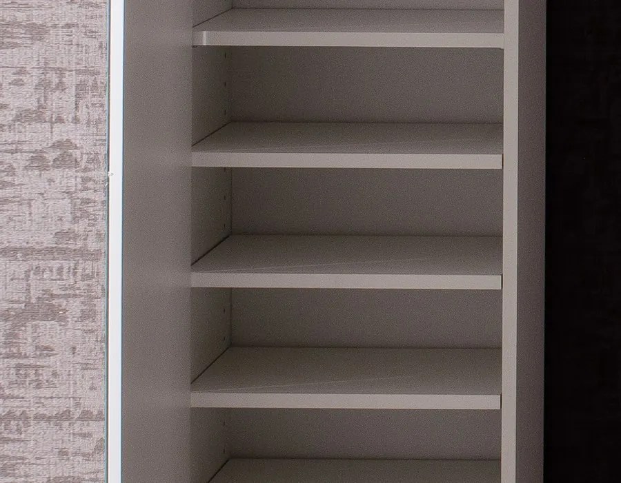 Zrkadlová viacúčelová skriňa s policami Mirror, 37 cm, biela