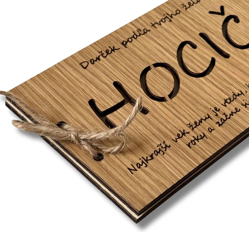 SENTOP | Drevená obálka na peniaze HOCIČO – originálny a vtipný darček | SENTOP PR0552