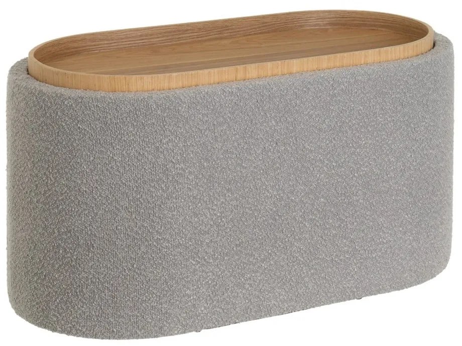 Svetlosivý taburet z textílie buklé – Casa Selección