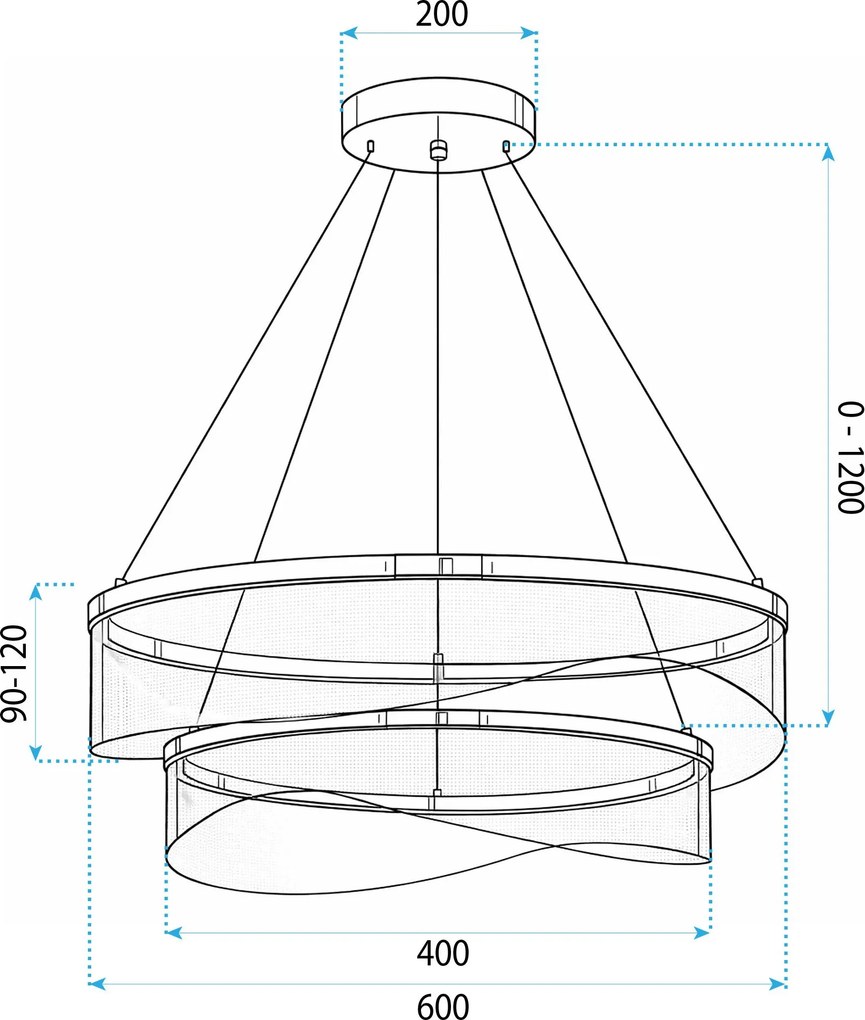 Toolight Toolight, ZÁVESNÁ STROPNÁ G146-2CP GOLD, OSW-04702