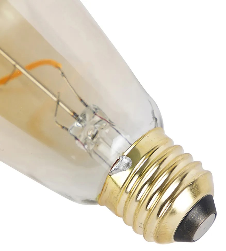 Sada 3 stmievateľných LED žiaroviek E27 so špirálovým vláknom ST64 zlatá 4W 270lm 2100K