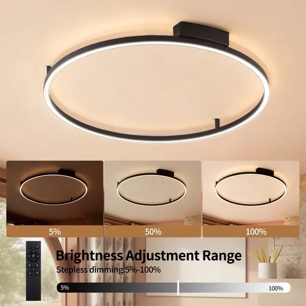 BRILAGI - LED stmievateľné svietidlo PORTOFINO LED/60W/230V pr. 80 cm čierna + DO