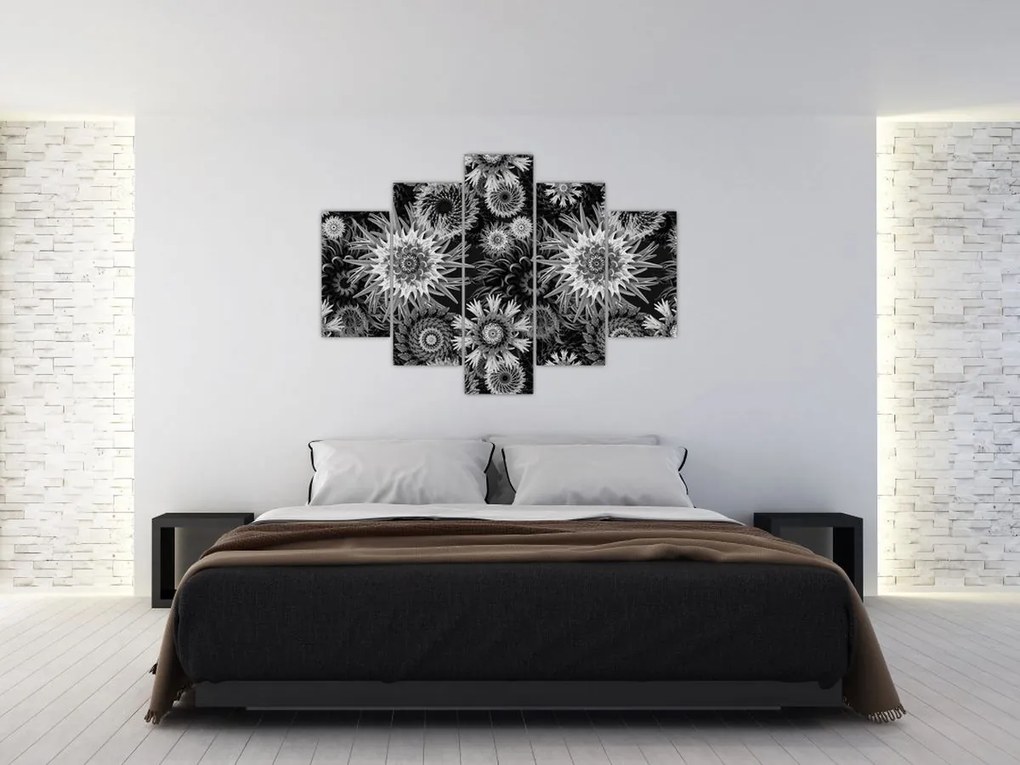 Obraz - Čiernobiele bodliaky (150x105 cm)