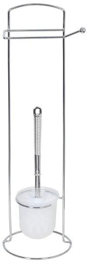 BISK Erga Basic, stojan s WC kefou a držiakom toaletného papiera, chróm, ERG-07558