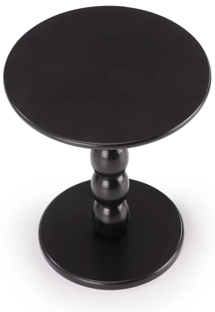 Odkladací stolík Cirilla 40 cm z masívu čierny
