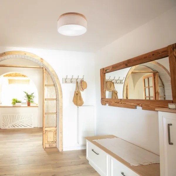 Brilagi - LED Stropné svietidlo BELLADONNA 2xE27/15W/230V pr. 40 cm béžová/dub