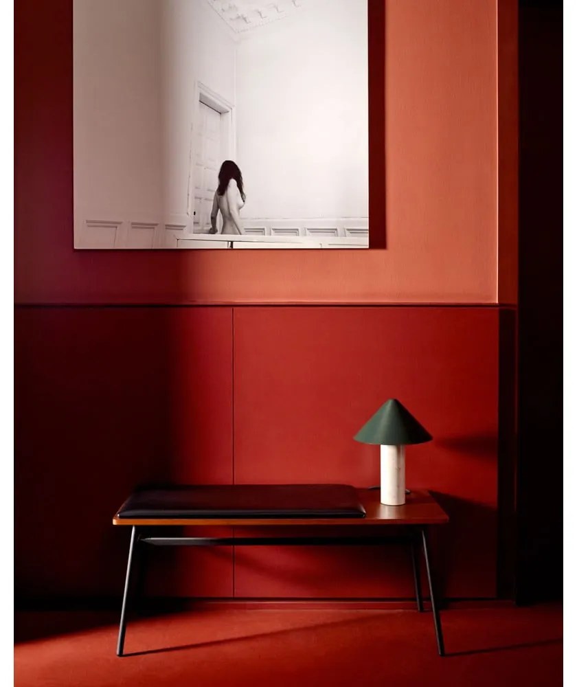 Čierna/hnedá lavica z imitácie kože Carabel – Kave Home