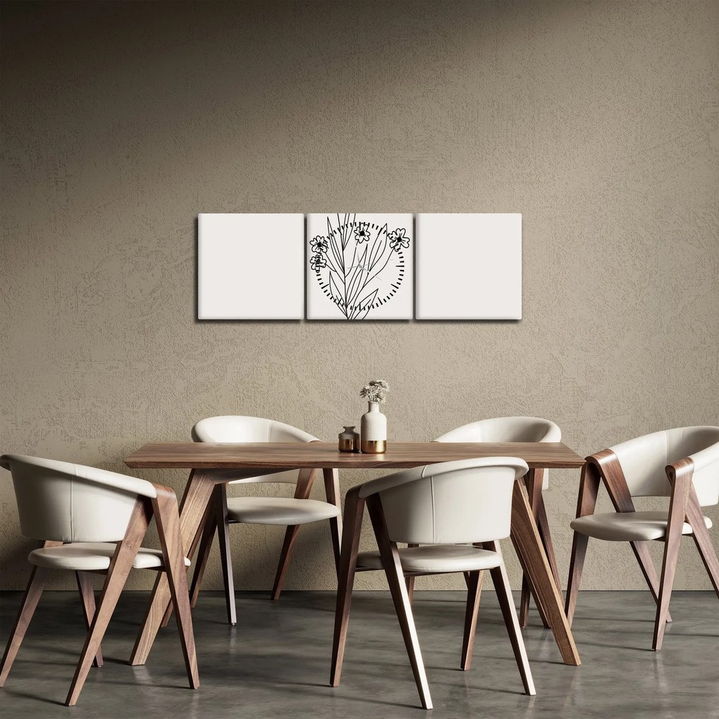 Obraz - Lúčny kvet N⁰1 (s hodinami) (90x30 cm)