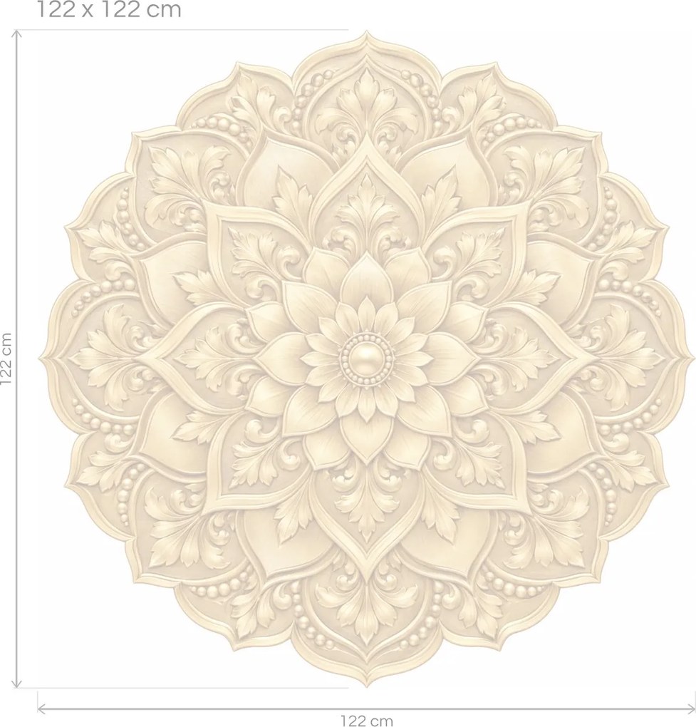 Zlatá mandala luxusná textilná dekorácia na stenu arch 100 x 100 cm