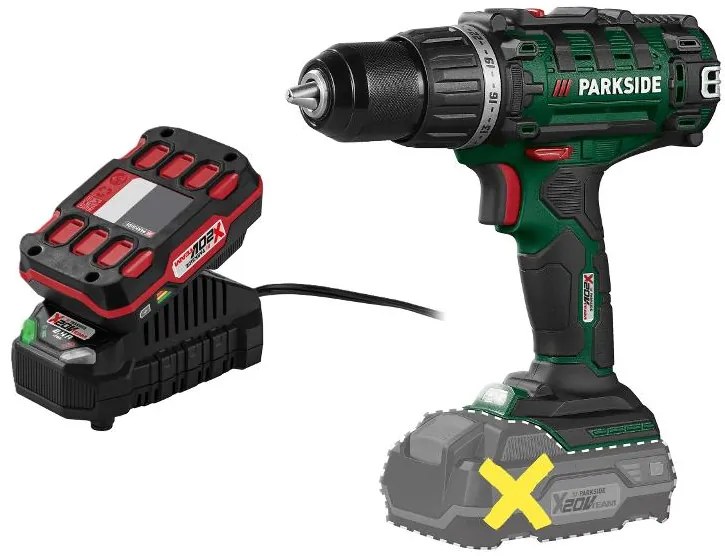 Parkside® Aku vŕtací skrutkovač Pabs 20-Li I9 + Akumulátor 20 V 2 Ah + Nabíjačka 20 V 2,4 A (800011849)