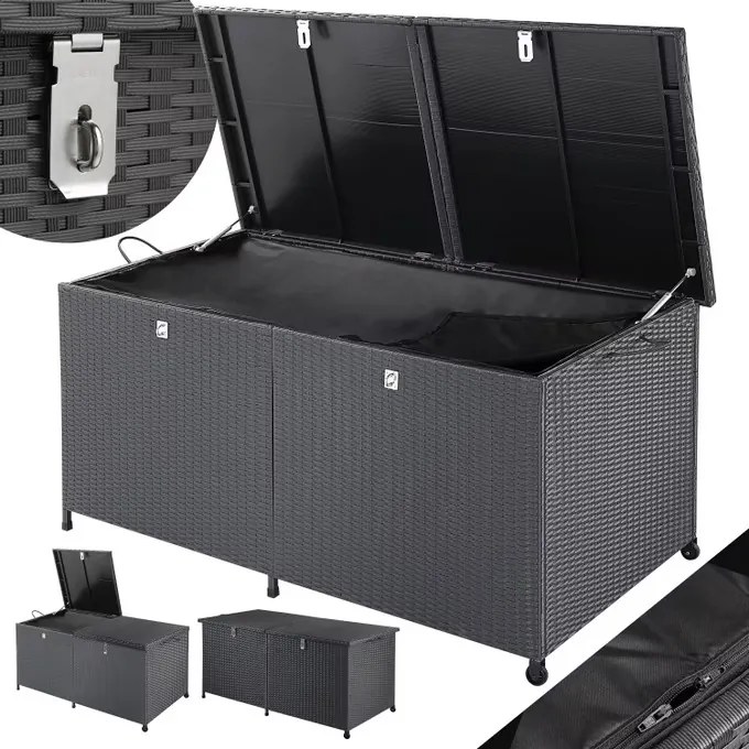 InternetovaZahrada Úložný box s kolieskami 800 L - čierny