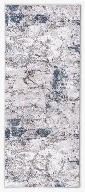Koberec LONG s ošúchaným vzorom sivo-tmavomodrý 67x160 cm