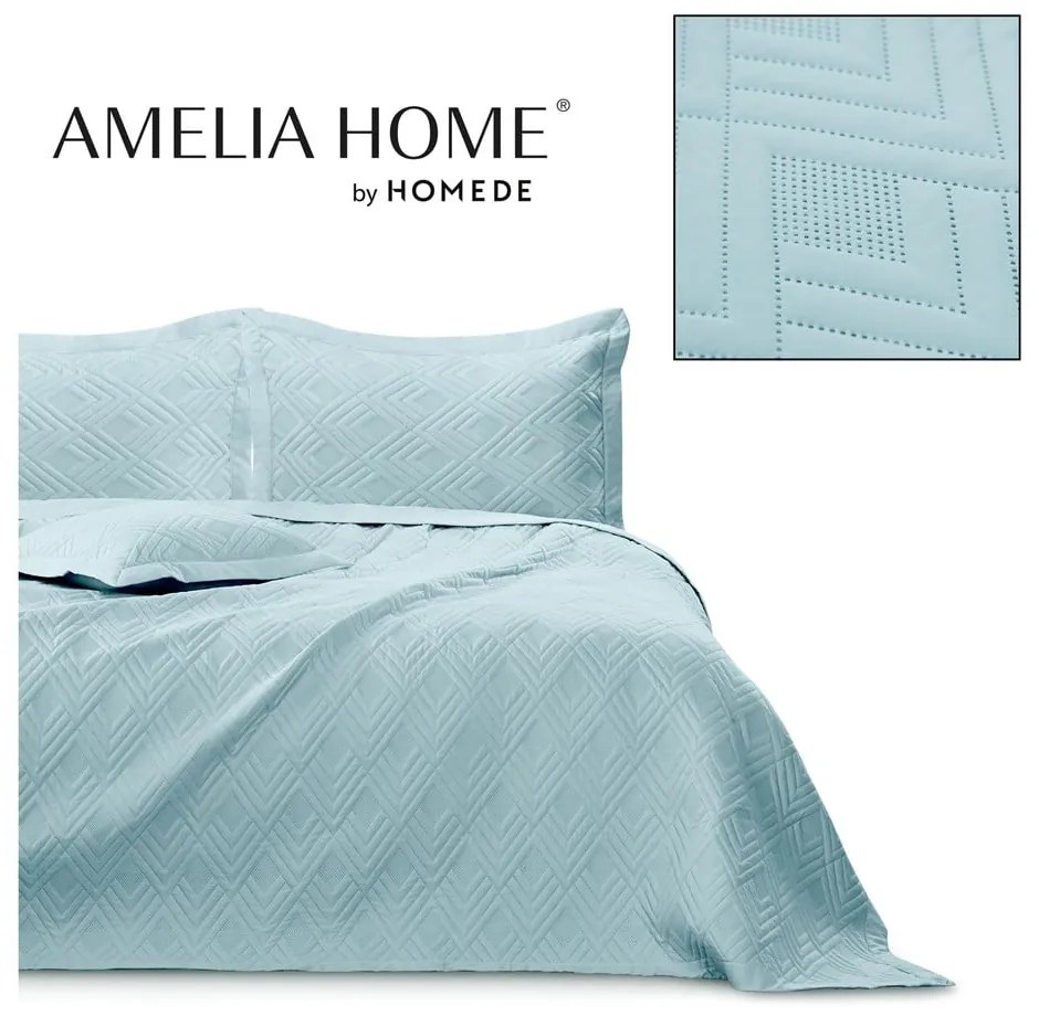 Svetlomodrý prešívaný pléd z mikrovlákna 220x240 cm Ophelia – Restilo