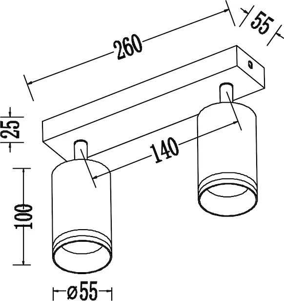 Bodové svietidlo Pipe Ring, 2x biele kovové tienidlo, w