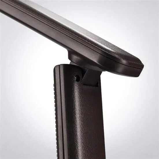Solight LED stolná lampa s displejom, 9W, voľba teploty svetla, koženka, hnedá
