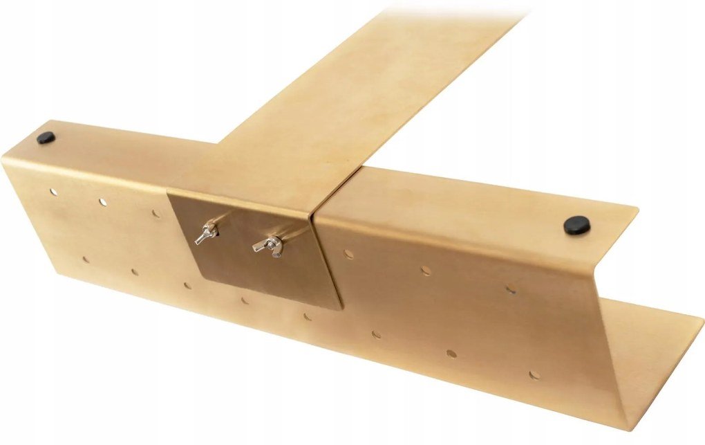 Kovová polica a vešiak na uteráky do sprchových kútov REA TORI - brúsená zlatá