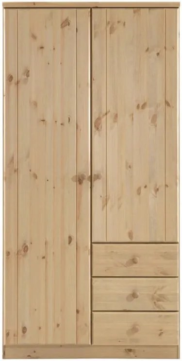 Svetlohnedá šatníková skriňa z borovicového dreva Steens Ribe, 202 × 100,8 cm
