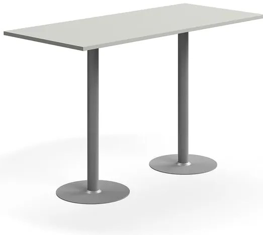 Barový stôl VERTICUS, 1800x800x1100 mm, svetlošedá/strieborná