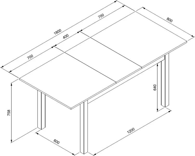 Rozkladací jedálenský stôl Coburg 137x80 cm, biely