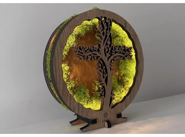 Li-Go 23622/DUB2 - LED stlmiteľná stolná dekorácia LED/12W/230V 20x22 cm dub