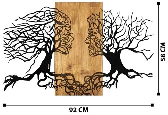 Nástenná dekorácia 58x92 cm drevo/kov drevo/kov
