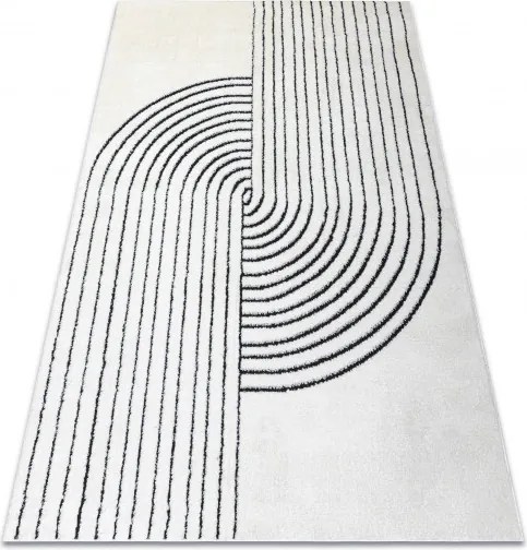 AKCIA: 120x170 cm Kusový koberec Mode 8587 geometric cream/black, béžová, chodba / predsieň, Dywany Łuszczów