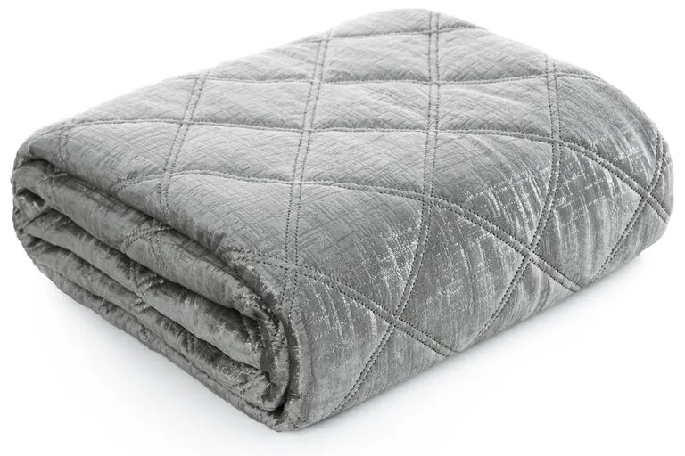 Dekorstudio Zamatový prehoz na posteľ BLINK 6 v striebornej farbe Rozmer prehozu (šírka x dĺžka): 170x210cm