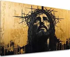 Trpiaci Ježiš | Domaľovaný akrylom a zlatými plátkami