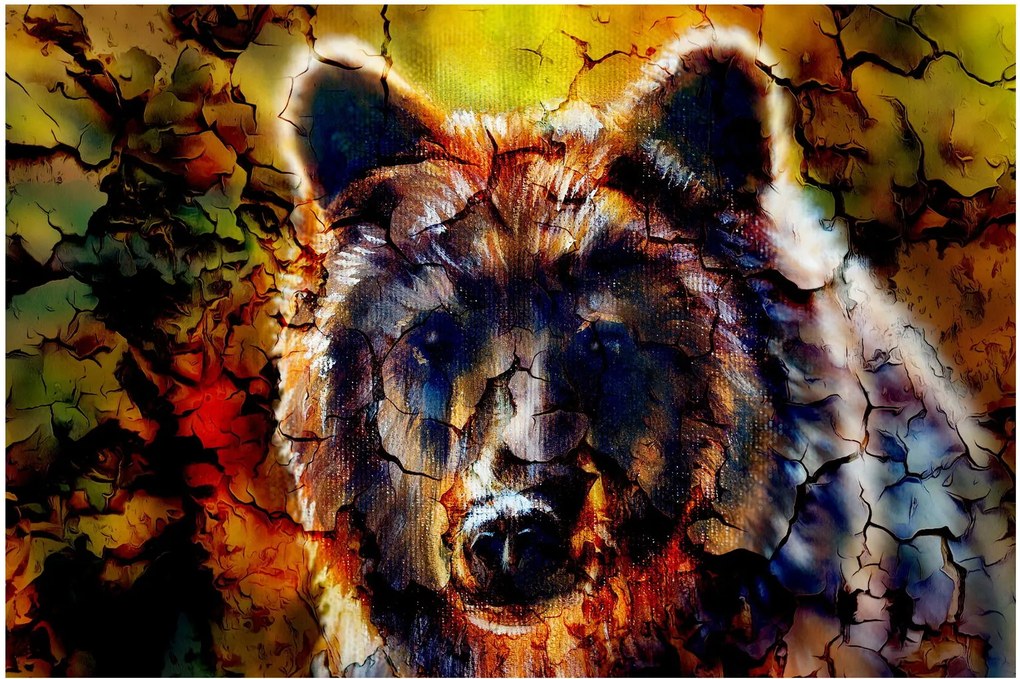 Obraz - Medveď, maľba (90x60 cm)