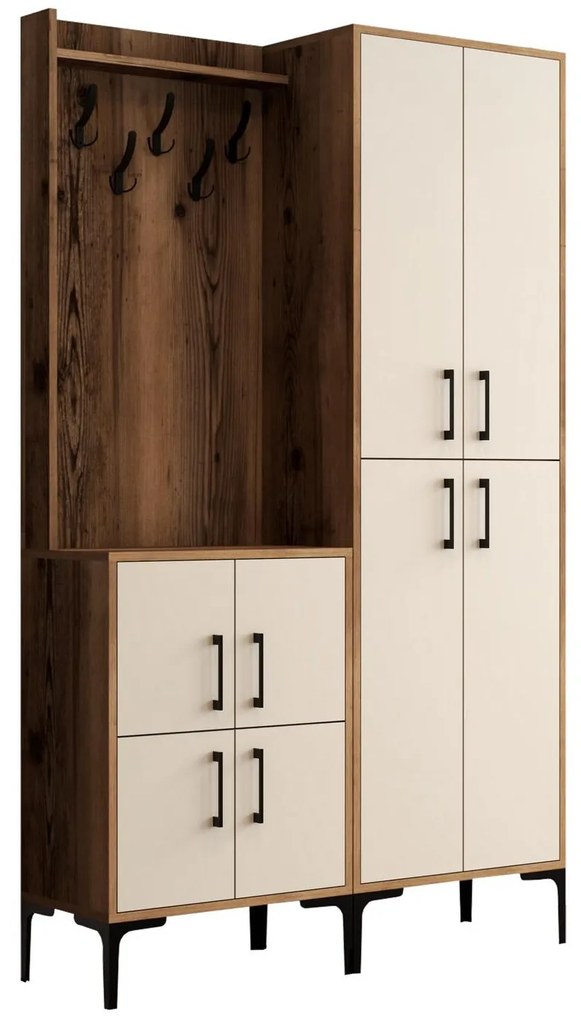 Predsieňová stena Betina BA (orech + krémová). Akcia -18%. Vlastná spoľahlivá doprava až k Vám domov. 1088299