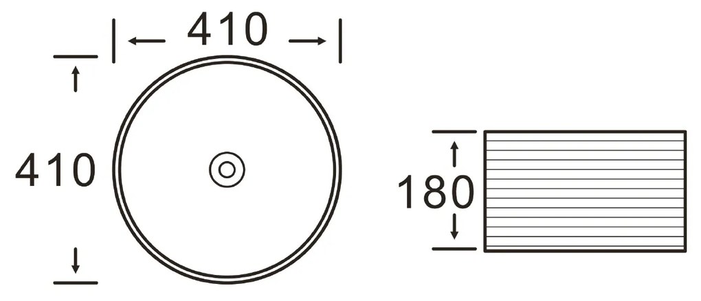 Sapho Sapho, ALETTE keramické umývadlo na dosku, vysoké, priemer 41cm, biela, AR459