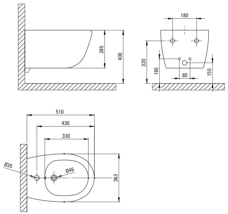 Deante Silia, závesný bidet 510x363x285 mm, biela, DEA-CDL_6BPW