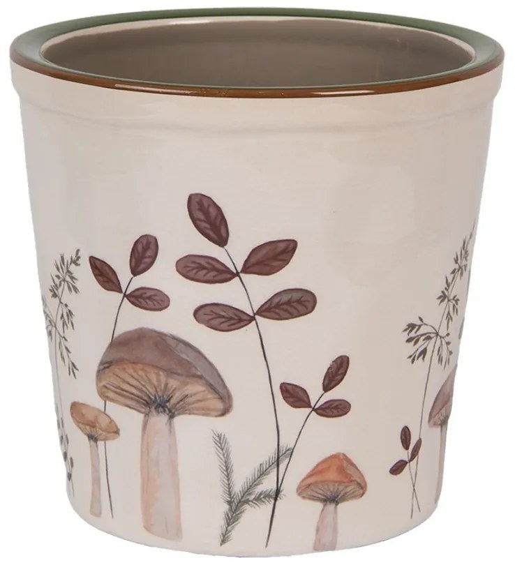 Béžový obal na kvetináč s hubkami Little Forest Jewels L - Ø 17*16 cm