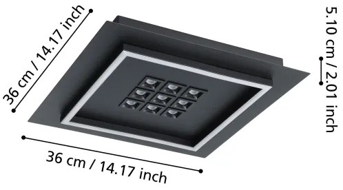 Eglo 901192 - LED Stmievateľné stropné svietidlo BALAZOTE LED/21,4W/230V čierna +DO