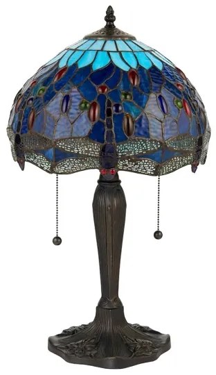Endon 64090 - Stolná lampa Tiffany DRAGONFLY 2xE27/60W/230V pr. 30 cm