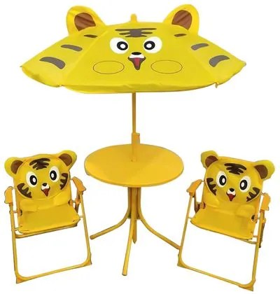 Záhradný detský set  LEQ MELISENDA Tigre - Tigrík - slnečník, stôl, stoličky ()