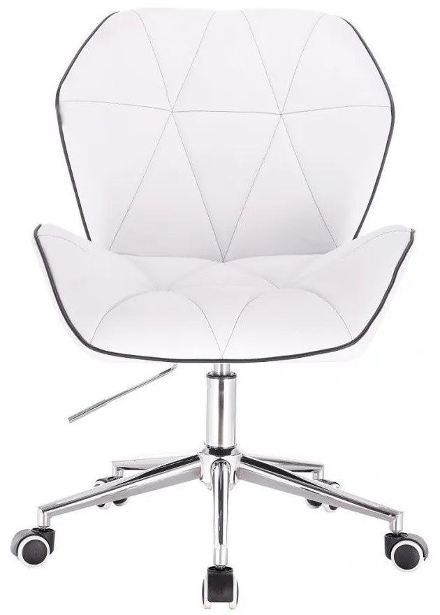 LuxuryForm DESIGN Stolička MILANO MAX na striebornej podstave s kolieskami - biela