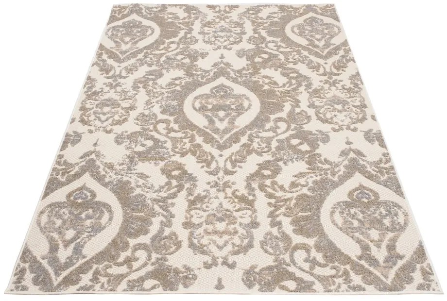 Terasový béžový koberec s ornamentom Šírka: 80 cm | Dĺžka: 150 cm
